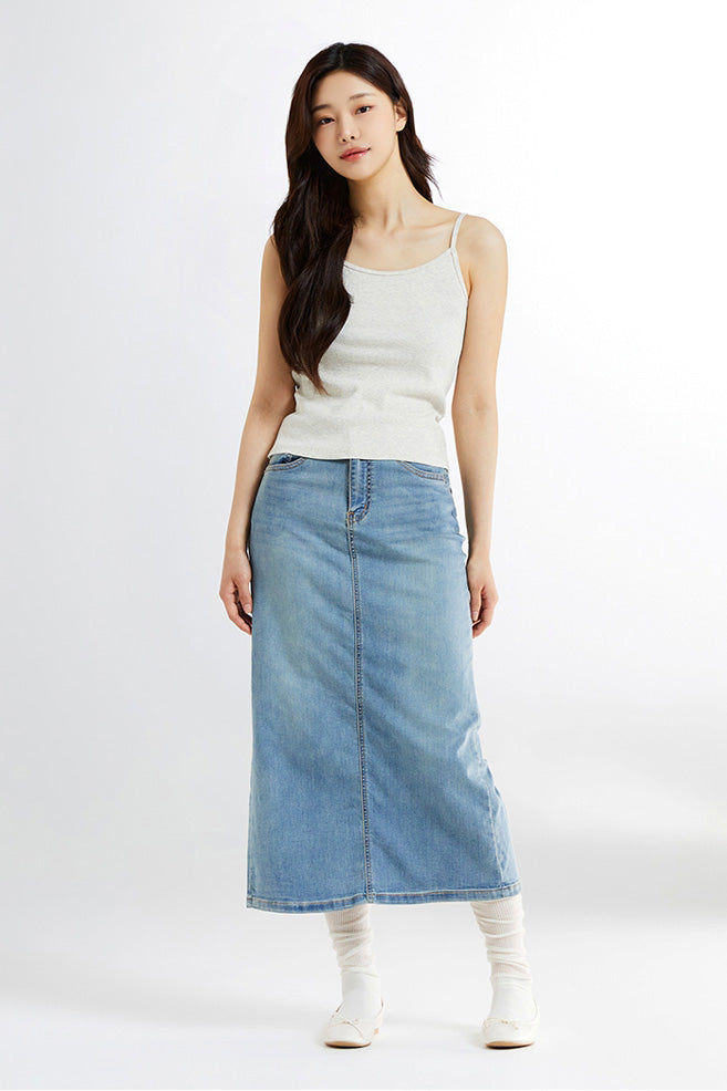 SPAO Women Denim Long Skirt
