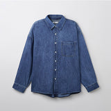 SPAO Men Long Sleeve Denim Overfit Shirt SPYJF23C01 Indigo
