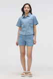 SPAO Women Denim Crop Shirt