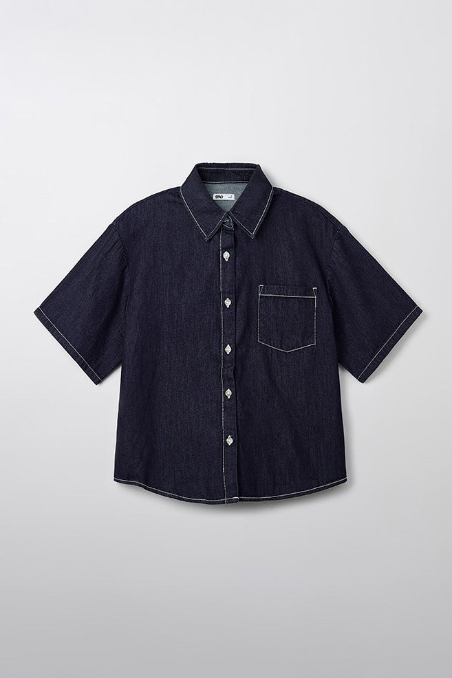 SPAO Women Denim Crop Shirt