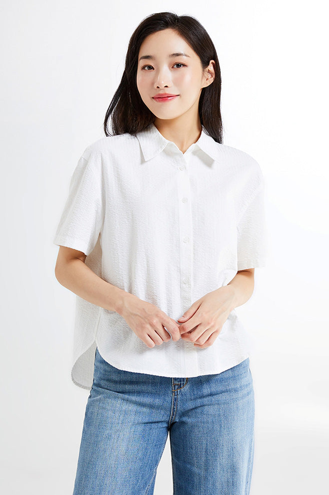 SPAO Women Short Sleeve Stripe Shirt