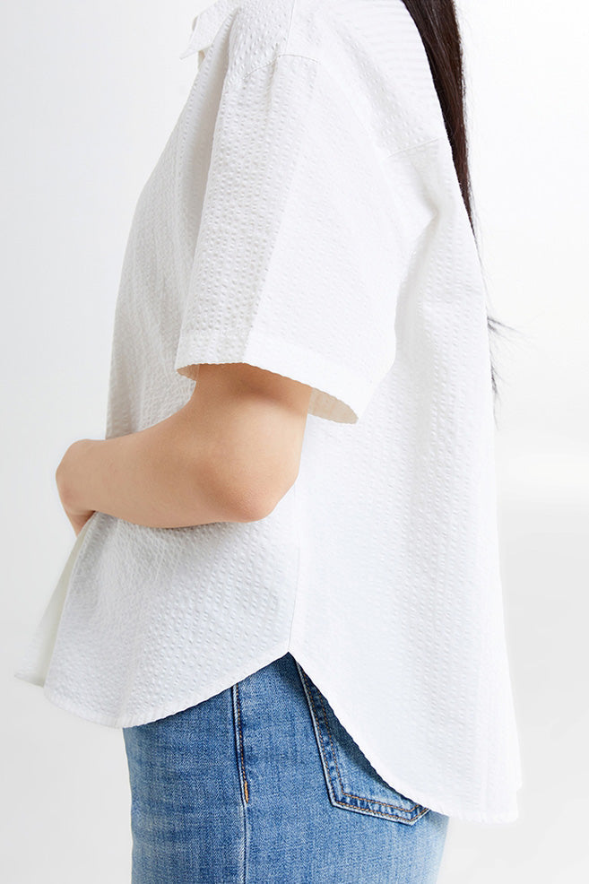 SPAO Women Short Sleeve Stripe Shirt