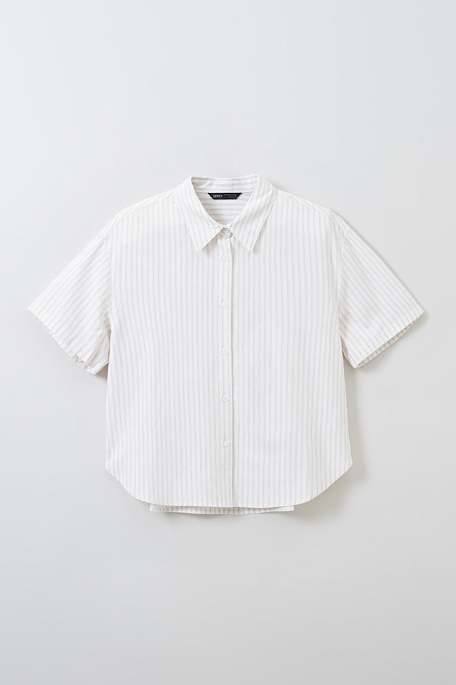 SPAO Women Short Sleeve Stripe Shirt