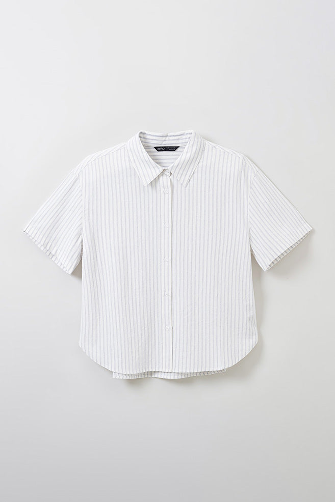 SPAO Women Short Sleeve Stripe Shirt