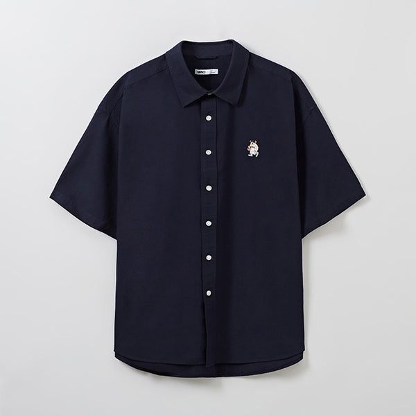 SPAO Men Short Sleeve Overfit Shirt SPYWE25C51 Navy