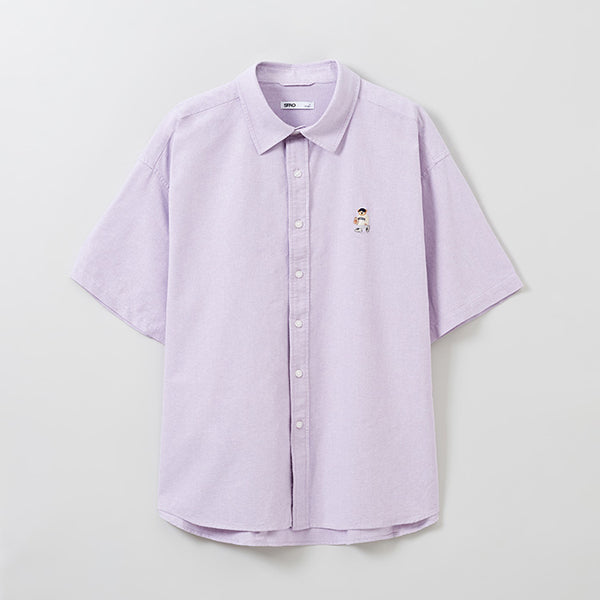 SPAO Men Short Sleeve Overfit Shirt SPYWE25C51 Violet