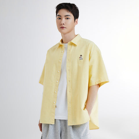 SPAO Men Short Sleeve Overfit Shirt SPYWE25C51 Lemon Yellow