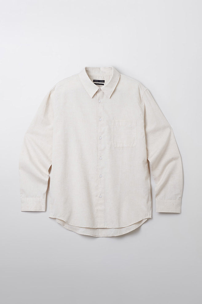SPAO Men Long Sleeve Linen Shirt