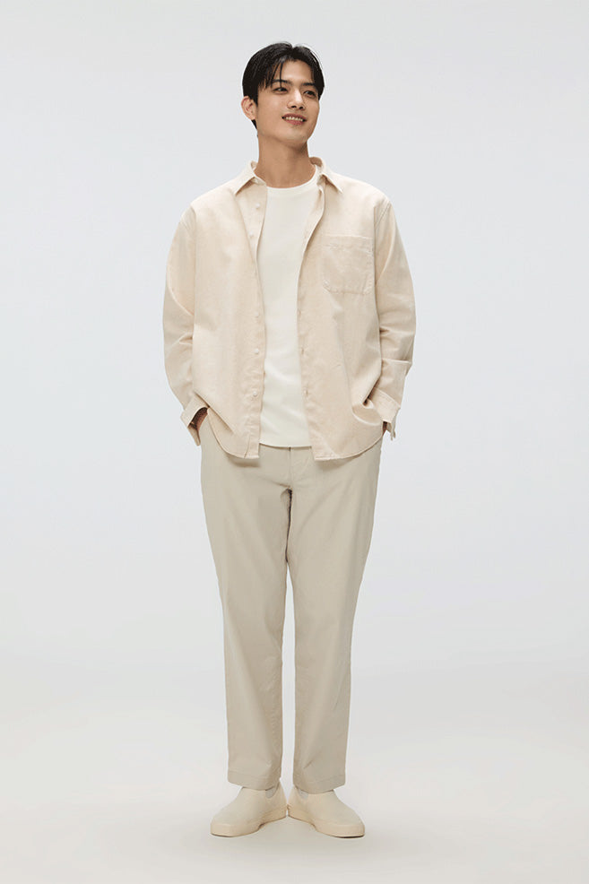 SPAO Men Long Sleeve Linen Shirt