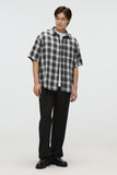 Men Short Sleeve Checked Shirt