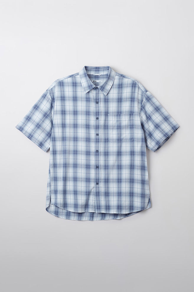Men Short Sleeve Checked Shirt