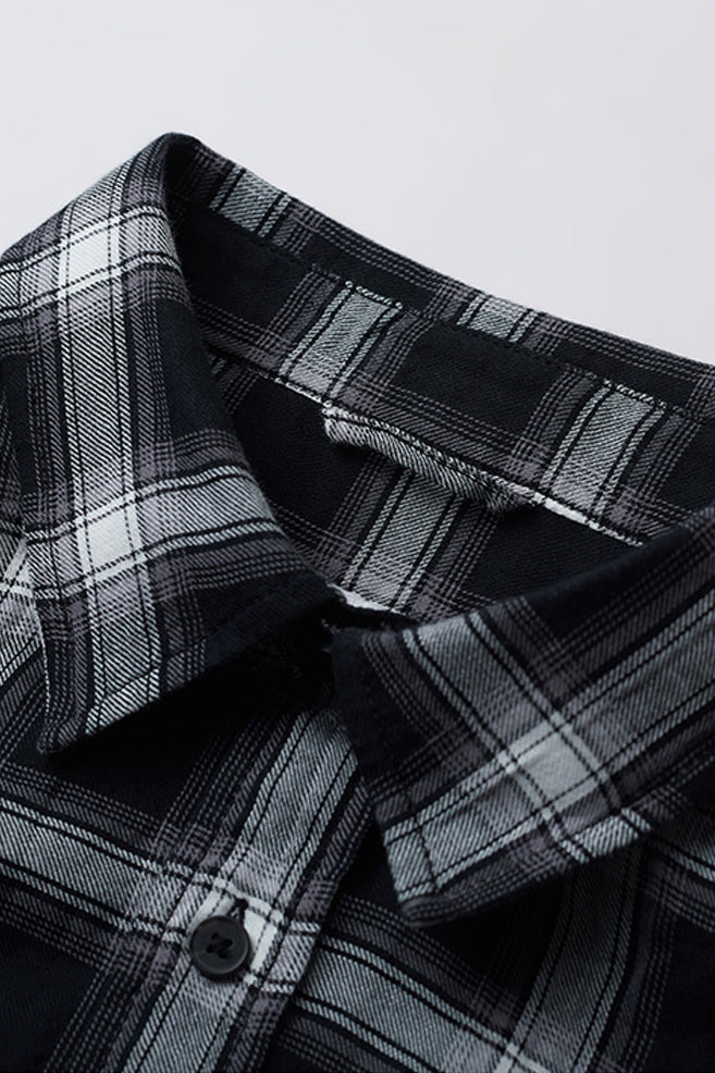 Men Long Sleeve Checked Shirt