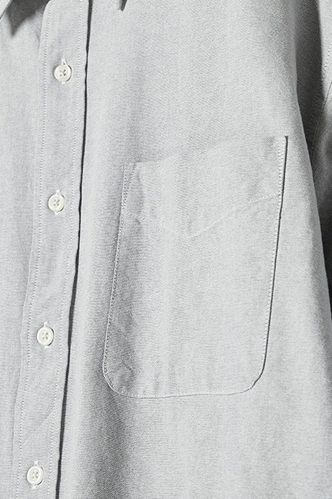 Men Long Sleeve Overfit Oxford Shirt