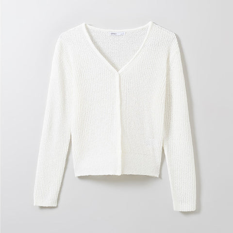 SPAO Women Long Sleeve Hacci Cardigan SPCKE26G10 Ivory