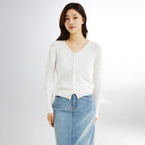 SPAO Women Long Sleeve Hacci Cardigan SPCKE26G10 Ivory