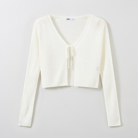 SPAO Women Long Sleeve Bolero Cardigan SPCKE26G11 Ivory