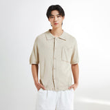 SPAO Men Short Sleeve Pocket Cardigan SPCKE37M03 Light Beige