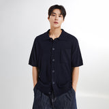 SPAO Men Short Sleeve Pocket Cardigan SPCKE37M03 Navy