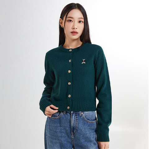 SPAO Women Long Sleeve Crop Cardigan SPCKE49G40 Hunter