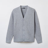 SPAO Men Long Sleeve V Neck Cardigan SPCKE49M03 Melange Gray