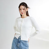 SPAO Women Long Sleeve Cable Cardigan SPCKE49W11 Ivory