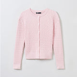 SPAO Women Long Sleeve Cable Cardigan SPCKE49W11 Powder pink