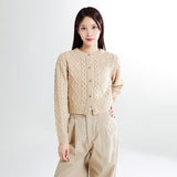 SPAO Women Long Sleeve Knit Cardigan SPCKE4TG40 Beige