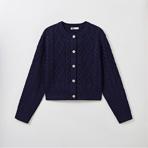 SPAO Women Long Sleeve Knit Cardigan SPCKE4TG40 Navy