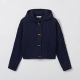 SPAO Women Long Sleeve Hoodie Cardigan SPCKE4TG41 Navy