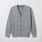 SPAO Men Long Sleeve V Neck Cardigan SPCKE4TM02 Melange Gray