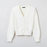 SPAO Women Long Sleeve V Neck Cardigan SPCKE4VW02 Ivory