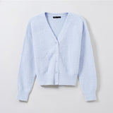 SPAO Women Long Sleeve V Neck Cardigan SPCKE4VW02 Powder Blue