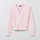 SPAO Women Long Sleeve V Neck Cardigan SPCKE4VW02 Powder pink