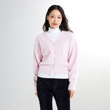 SPAO Women Long Sleeve V Neck Cardigan SPCKE4VW02 Powder pink