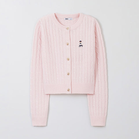 SPAO Women Long Sleeve Woody Crop Cardigan SPCKF12G51 Pink