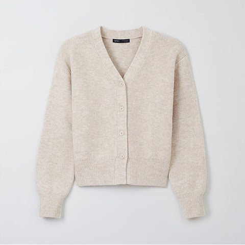 SPAO Women Long Sleeve Loose Fit Cardigan SPCKF12W12 Oatmeal