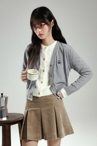 Women Long Sleeve Woodie Layered Cardigan