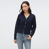SPAO Women Long Sleeve Vneck Cardigan SPCKF23W05 Navy