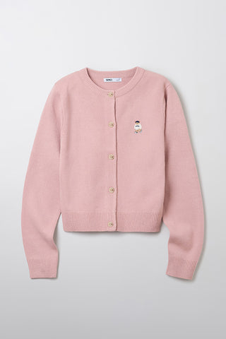 Women Long Sleeve Woodie Crop Cardigan