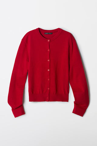 Women Long Sleeve Soft Yarn Cardigan - Red