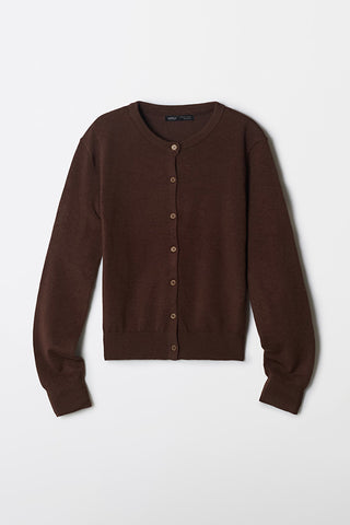 Women Long Sleeve Soft Yarn Cardigan - Brown