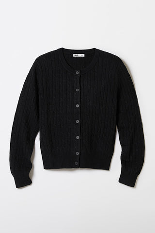 Women Long Sleeve Wool Blend Cable Cardigan