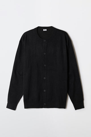 Men Long Sleeve Soft Yarn Cardigan - Black