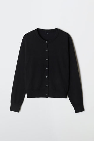 Women Long Sleeve Soft Yarn Cardigan SP26 - Black