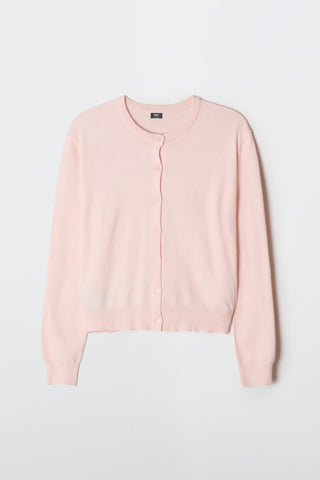 Women Long Sleeve Soft Yarn Cardigan SP26 - L/Pink