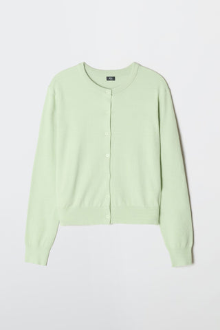 Women Long Sleeve Soft Yarn Cardigan SP26 - L/Green