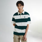 SPAO Men Short Sleeve Stripe Polo SPHWE24C44 Hunter