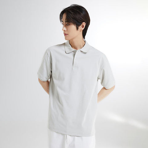 SPAO Men Short Sleeve Basic Polo SPHWE24M01 Light Grey