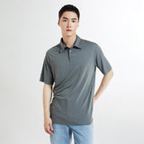 SPAO Men Short Sleeve Collared Silk Shirt SPHWE37C01 Khaki