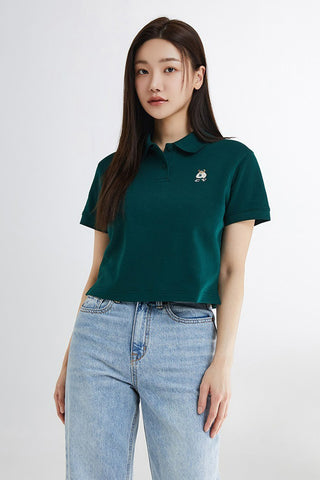 SPAO Women Short Sleeve Woody Crop Polo